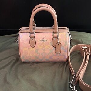 Coach Mini Rowan Crossbody Bag
In Rainbow Signature Canvas